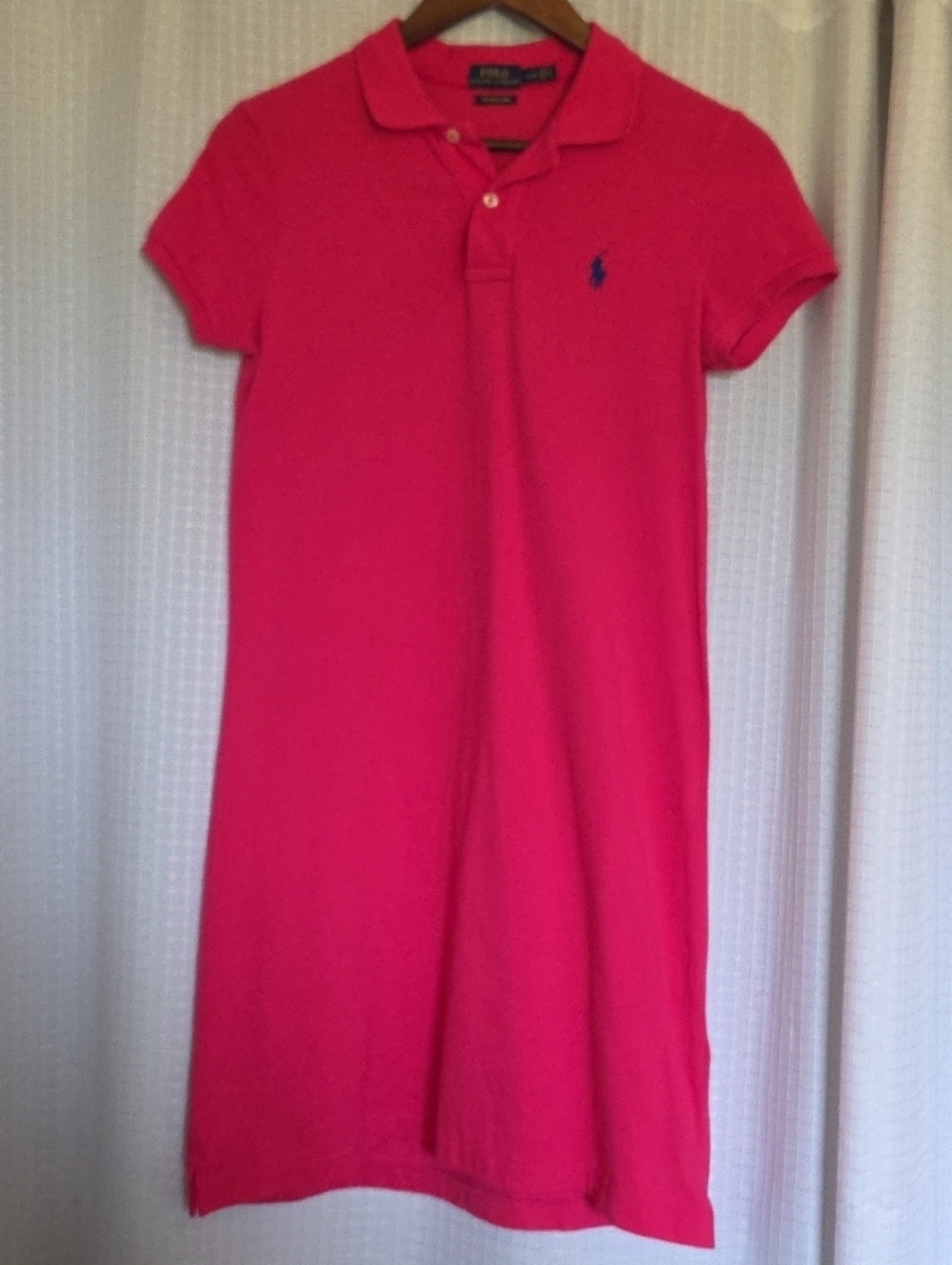 Polo Ralph Lauren Mesh Mini Dress Hot Pink Size Med 100% Cotton